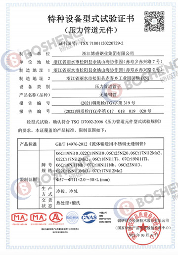 特種設(shè)備型式試驗(yàn)證書